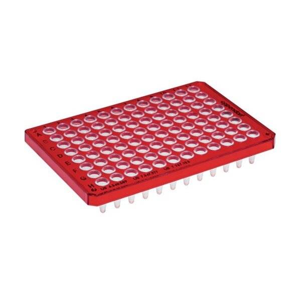 Eppendorf twin.tec PCR Plate96, semi-skirted, 250 µL, PCR clean, rot, 25Platten