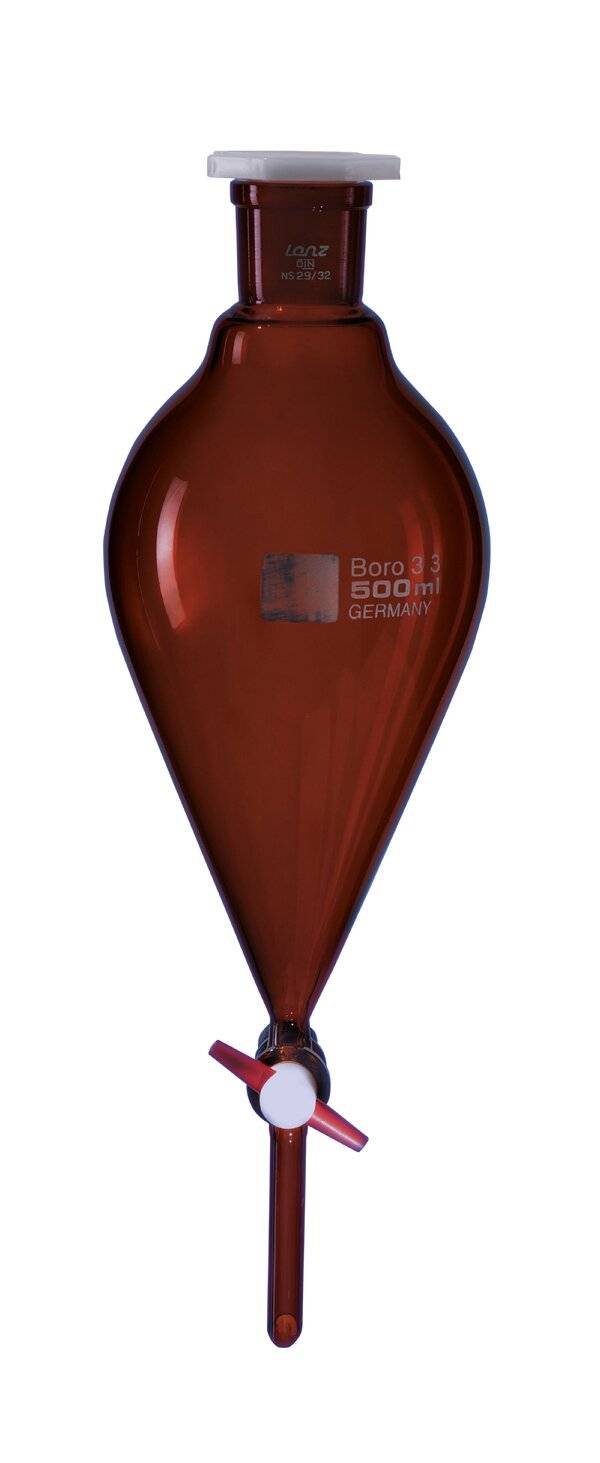 Lenz Scheidetrichter, konisch, mit PTFE-Küken, 2.000 ml, NS 29/32, Bohrung 6,0 mm,-0