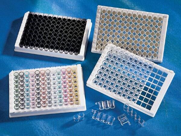 Corning® Microplate, 96 Well Stripwell™, 8 Well Strips, Polystyrene, Clear, Flat Bottom