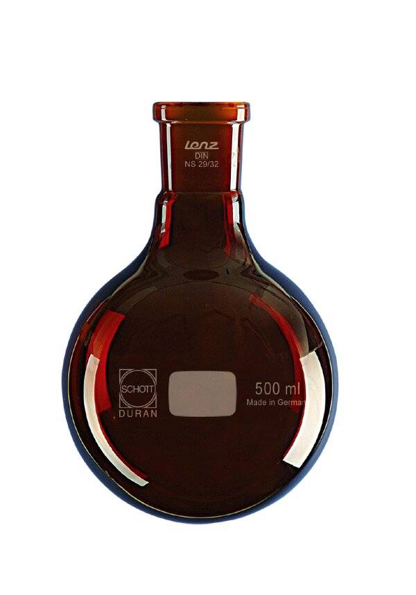 Lenz Rundkolben mit Normschliff, Braunglas, NS 29/32, 100 ml-0