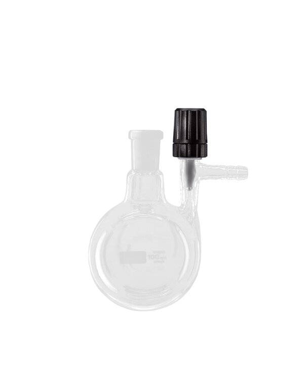Lenz Stickstoff-Rundkolben (Schlenk-Kolben) mit PTFE-Ventilhahn, 100 ml, NS 29/32,