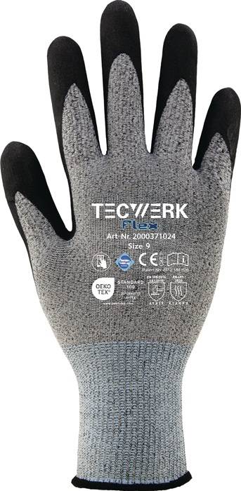 Handschuhe Flex Gr.9 grau/schwarz EN 388 PSA II TECWERK-0
