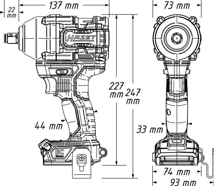 Akku-Schlagschrauber 9512-950 18V 12,5mm (1/2Zoll) 4-kt.750 Nm HAZET-4