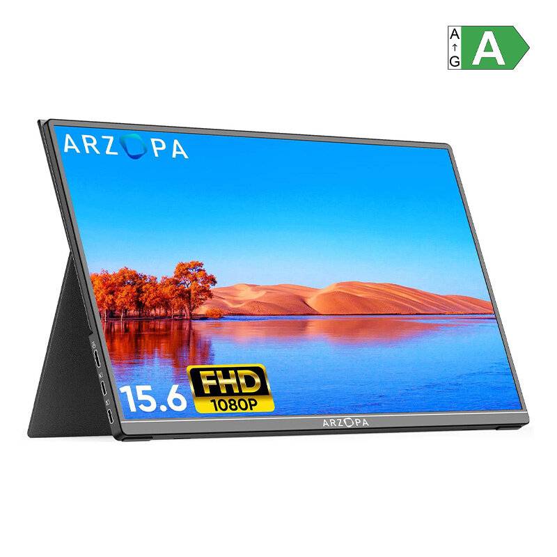 Arzopa A1T Tragbarer 15,6" Monitor, Full HD IPS-Touchscreen, USB-C, Mini-HDMI, 60Hz-3