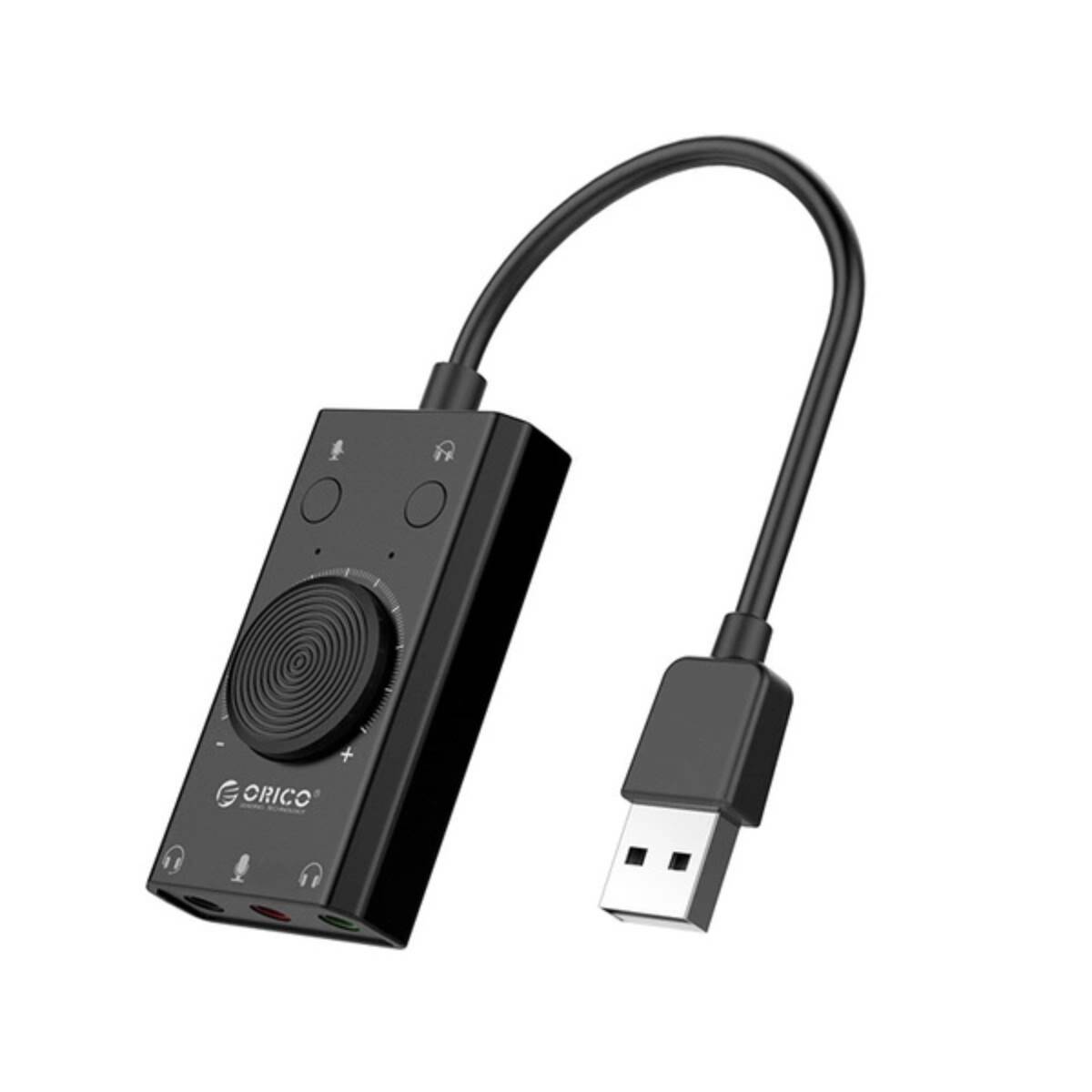 Orico SC2 Externe Multifunktions-Soundkarte mit USB-A - Schwarz-1