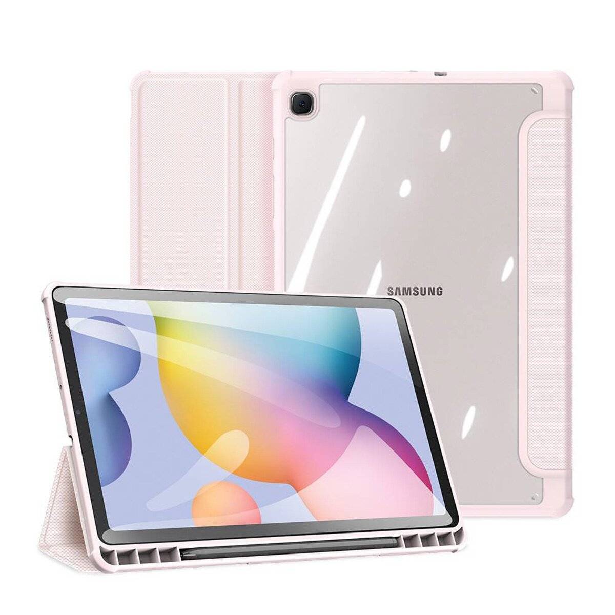 Dux Ducis Toby Tablet-Hülle mit Standfunktion und Auto Sleep kompatibel mit Samsung Galaxy Tab A11 8,7 Zoll 2025 Pink-4