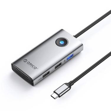 ORICO PW11-5P USB-C Hub Dockingstation mit HDMI, USB-A & USB-C, grau