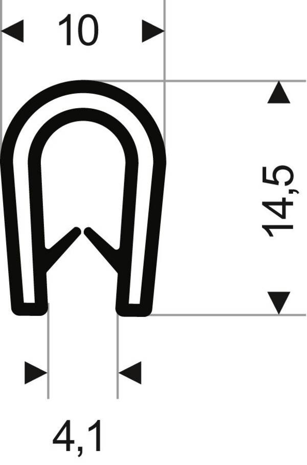 Kantenschutz flexibel rund, weißgrau, 10x14,5mm, Klemmbereich 1,0-4,5mm, 10m FORTIS