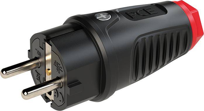 PCE Schutzkontaktstecker IP54 Vollgummi 2 Erdungssysteme
