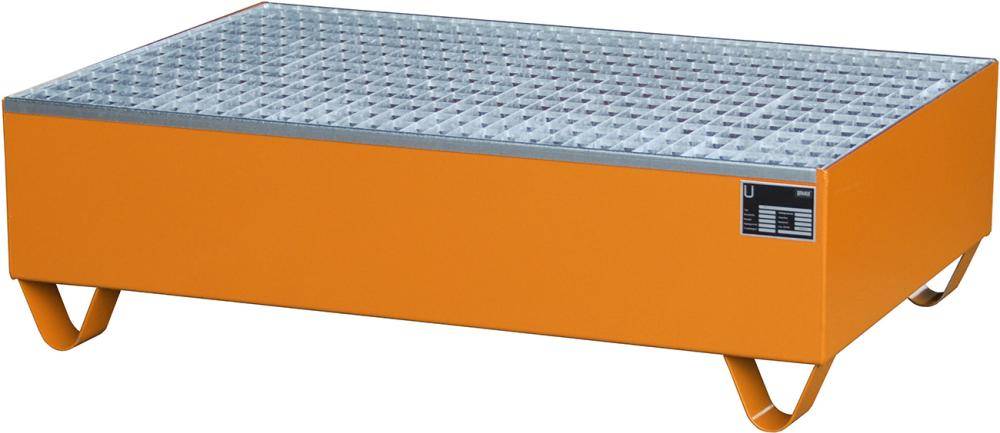 Auffangwanne mit GR max 2 Fässer a 200l 1200x800x360mm RAL 2000 gelborange