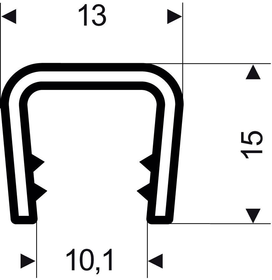 FORTIS Kantenschutz 13x15mm Klemmbereich 6,0-8mm L50m flexibel konisch schwarz-0