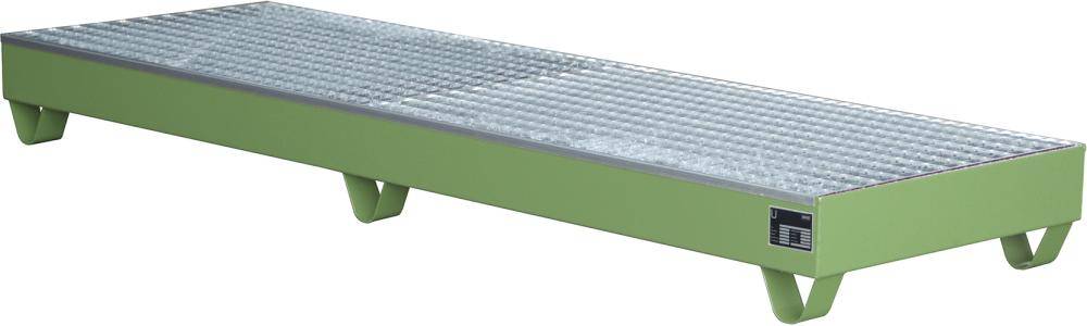 Auffangwanne mit GR max 4 Fässer a 200l 2400x800x250mm RAL 6011 resedagrün-0