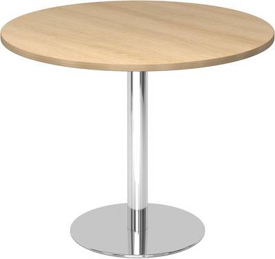 Besuchertisch Eiche/Chrom D 1000mm