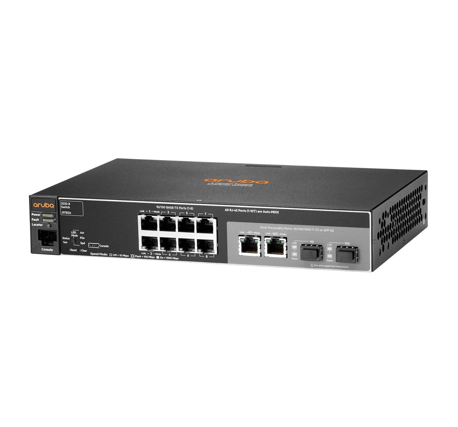 HPE PROCURVE SWITCH 2530-8 8 RJ-45 10/100 AND 2 DUAL PERSONALITY PORTS-1