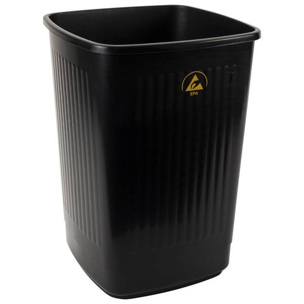 WETEC ESD-Papierkorb mit ESD-Logo, eckig