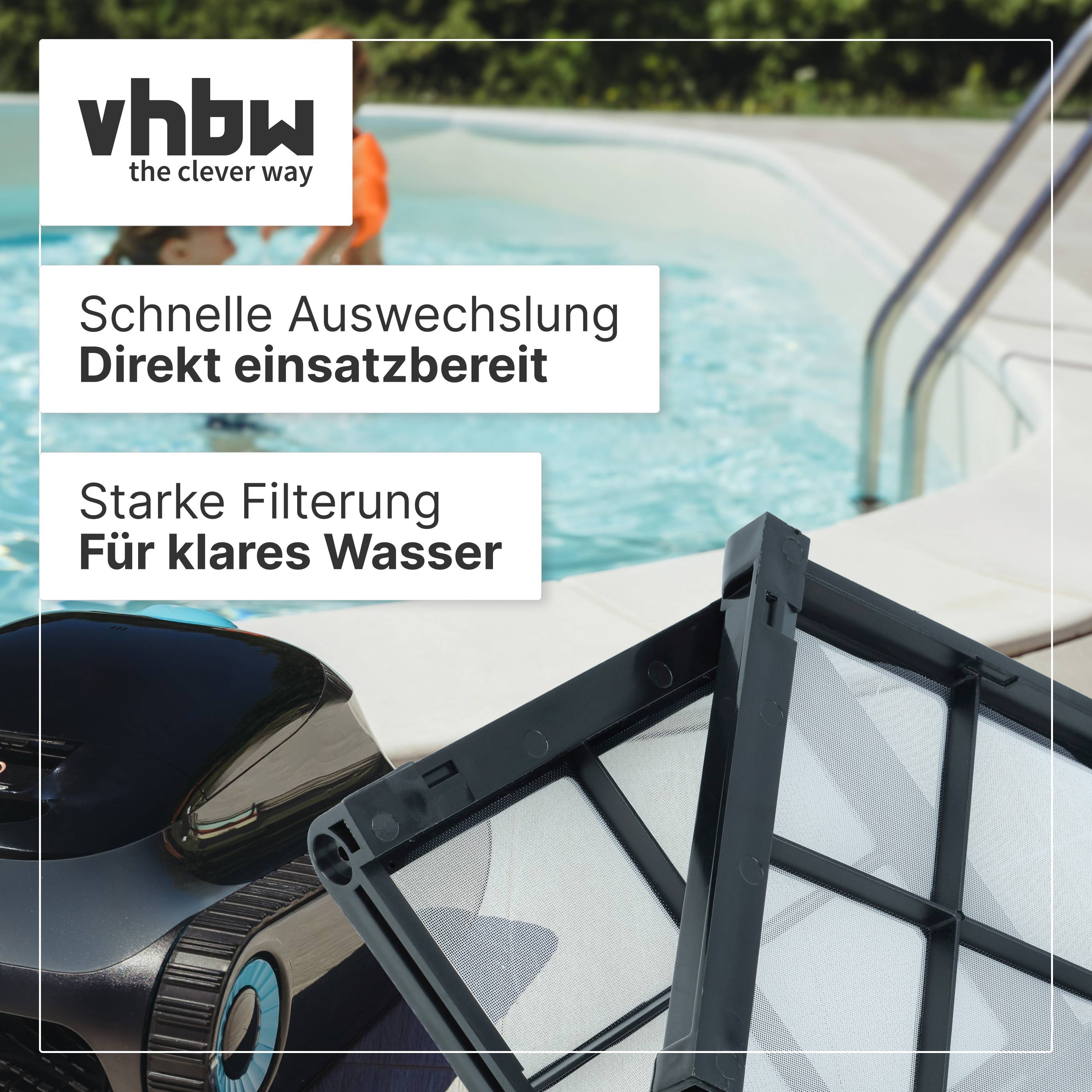 vhbw 4x Filterpad kompatibel mit Dolphin PoolBot PB25 | POOLSTYLE ADVANCED, POOLSTYLE Poolsauger, Poolroboter --2
