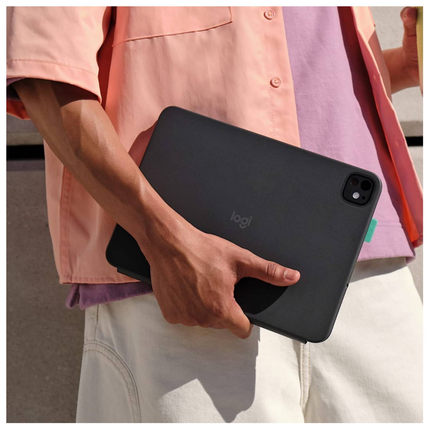 Logitech Flip Folio - Tastatur und Foliohülle - full size - kabellos - Bluetooth 5.1 LE - QWERTY - E-3