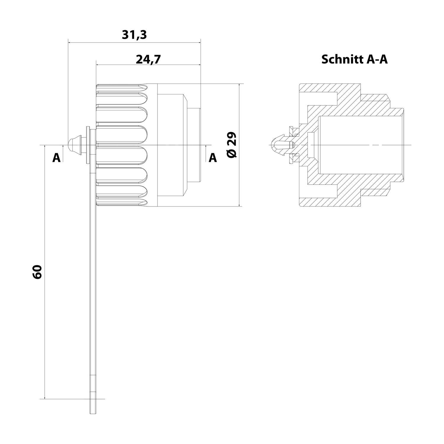 Amphenol RD24-SGB 102 Schutzkappe für Gerätesteckverbinder Buchse Verliersicherung mit kleiner Schlaufe incl.-2