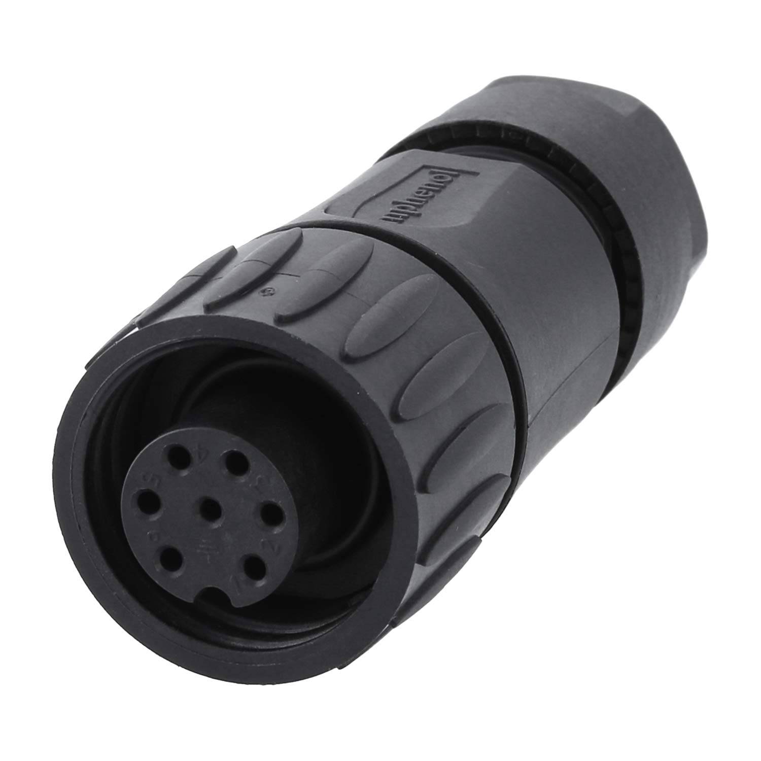 Amphenol RD24-KBG Kabelsteckverbinder gerade Buchse Lötanschluss, Polzahl 6+PE Kabelabgang gerade, Klemmbereich 6,0mm --0