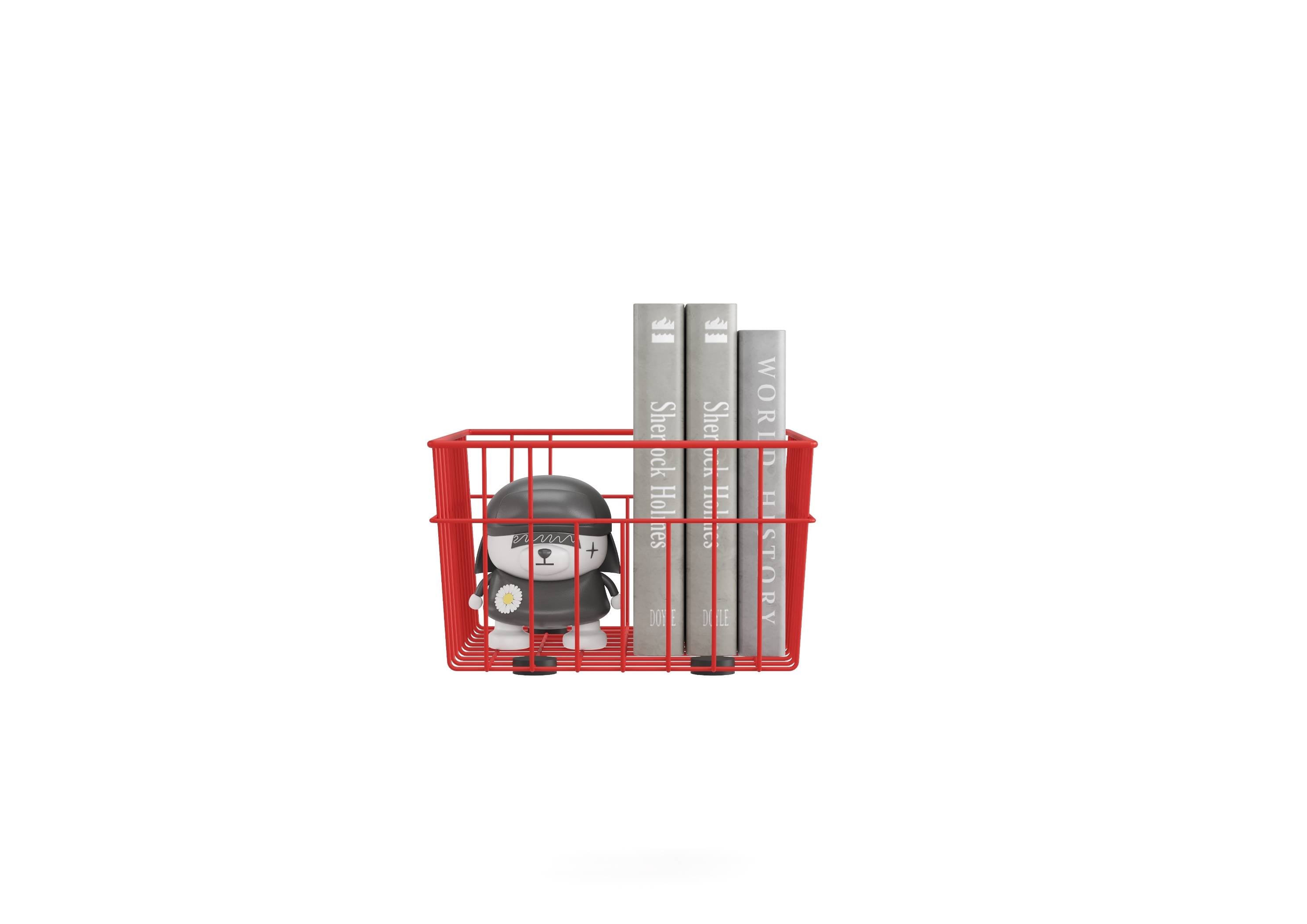 Metall Aufbewahrungskorb 33 x 25 x 15 cm Rot-1