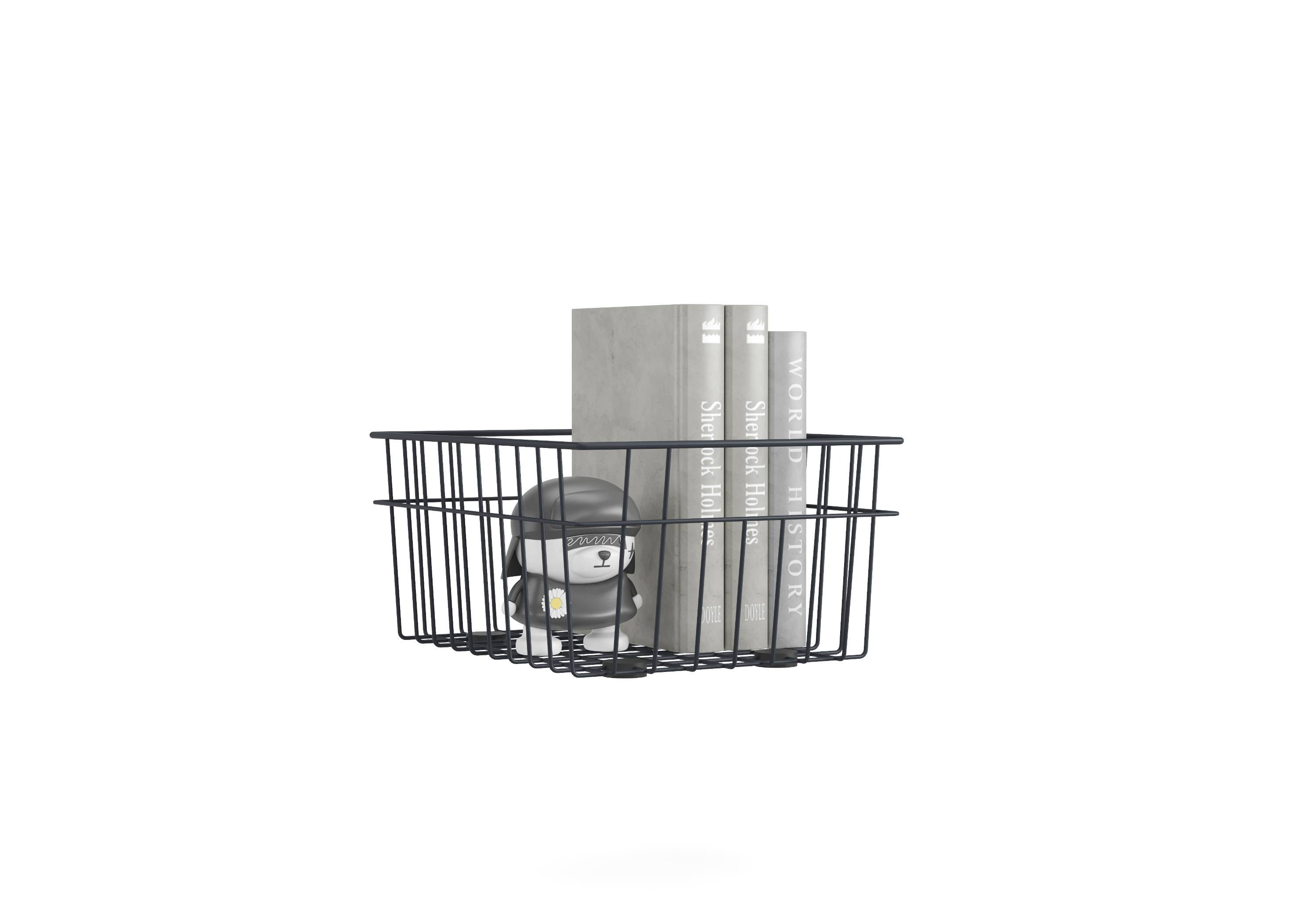 Metall Aufbewahrungskorb 33 x 25 x 15 cm Anthrazit-2