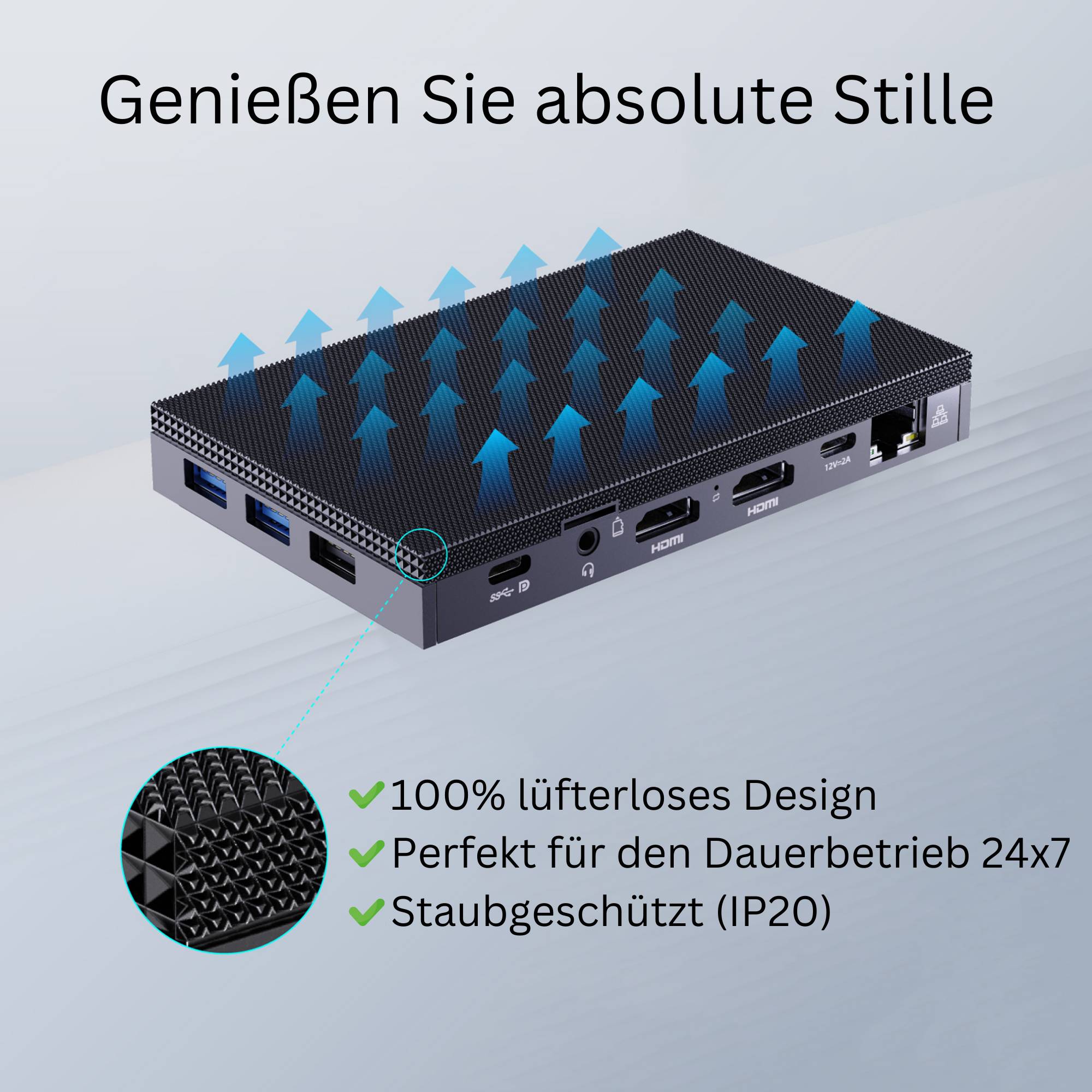 Orbsmart AW-16L Lüfterloser Mini-PC Intel N150 16GB 512GB Win11 Pro 3xDisplay USB-C Digital Signage-1