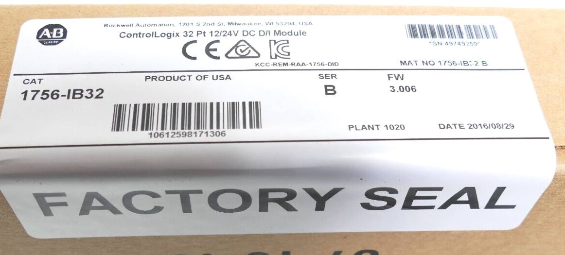 Allen-Bradley ControlLogix D/I Module | Ser. B FW: 3.006 | 1756-IB32-1
