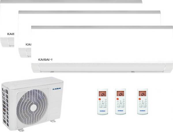 KAISAI Klimaanlage Set Multi-3 | Fly | KWX-09KRHI + K30E-27HFN32H | 3 x 2,6 kW | inkl. Inbetriebnahme