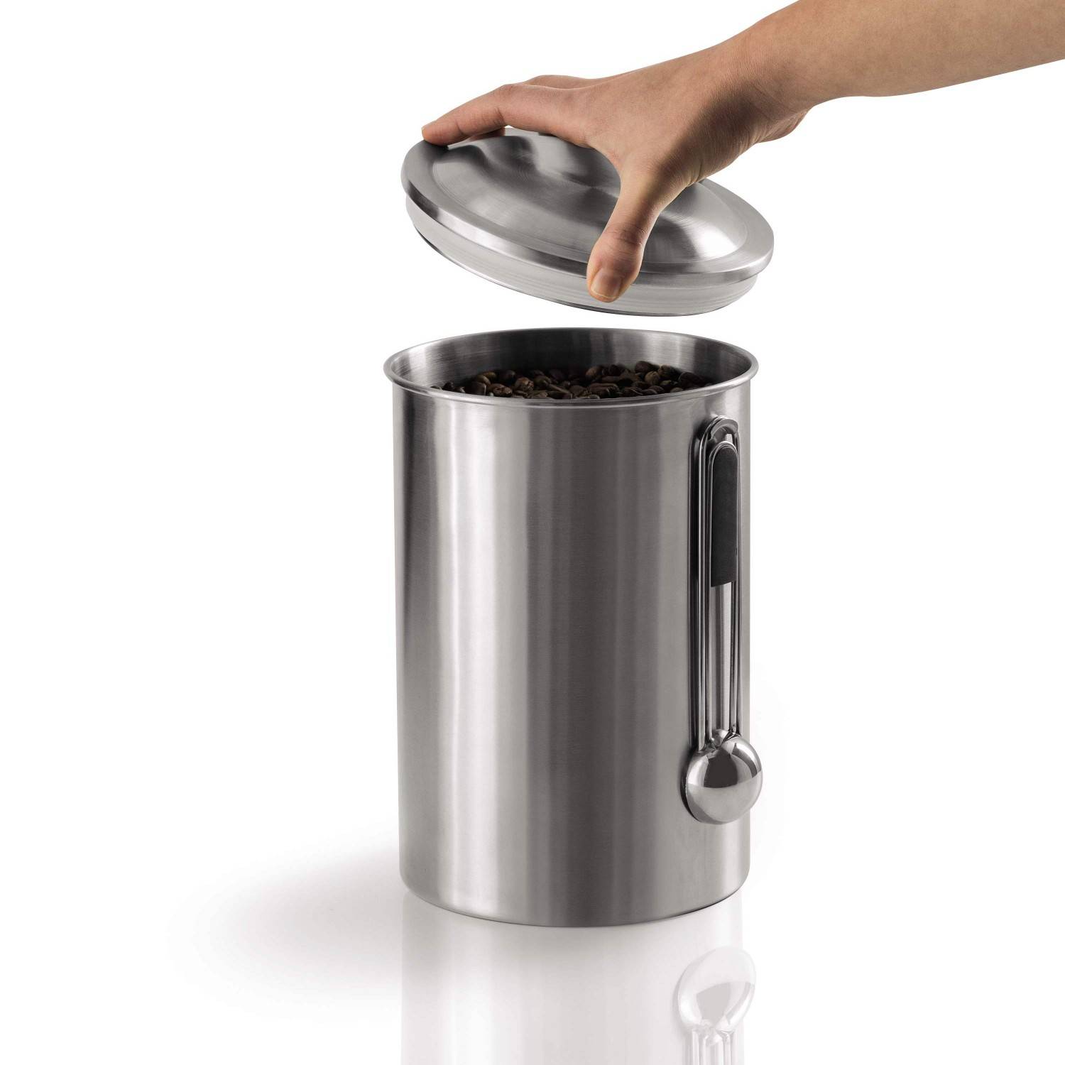 Kaffeedose Edelstahl 1kg Behälter mit Löffel-4