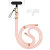 NALIA Lanyard „HoldMe“ – Universal Handy Kette mit Karabiner Schwarz & 2 Pads, Nylon Umhänge Band Rosa