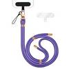 NALIA Lanyard „HoldMe“ – Universal Handy Kette mit Karabiner Schwarz & 2 Pads, Nylon Umhänge Band Blau Lila