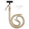 NALIA Lanyard „HoldMe“ – Universal Handy Kette mit Karabiner Schwarz & 2 Pads, Nylon Umhänge Band Beige