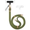 NALIA Lanyard „HoldMe“ – Universal Handy Kette mit Karabiner Schwarz & 2 Pads, Nylon Umhänge Band Oliv Grün