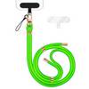 NALIA Lanyard „HoldMe“ – Universal Handy Kette mit Karabiner Schwarz & 2 Pads, Nylon Umhänge Band Neon Grün
