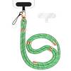 NALIA Lanyard „HoldMe“ – Universal Handy Kette mit Karabiner Schwarz & 2 Pads, Nylon Umhänge Band Grün Weiß