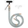 NALIA Lanyard „HoldMe“ – Universal Handy Kette mit Karabiner Schwarz & 2 Pads, Nylon Umhänge Band Hellgrau