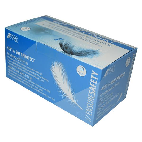 NITRAS SOFT PROTECT, medizinische Gesichtsmaske, hellblau, EN 14683, Box à 50 Stück