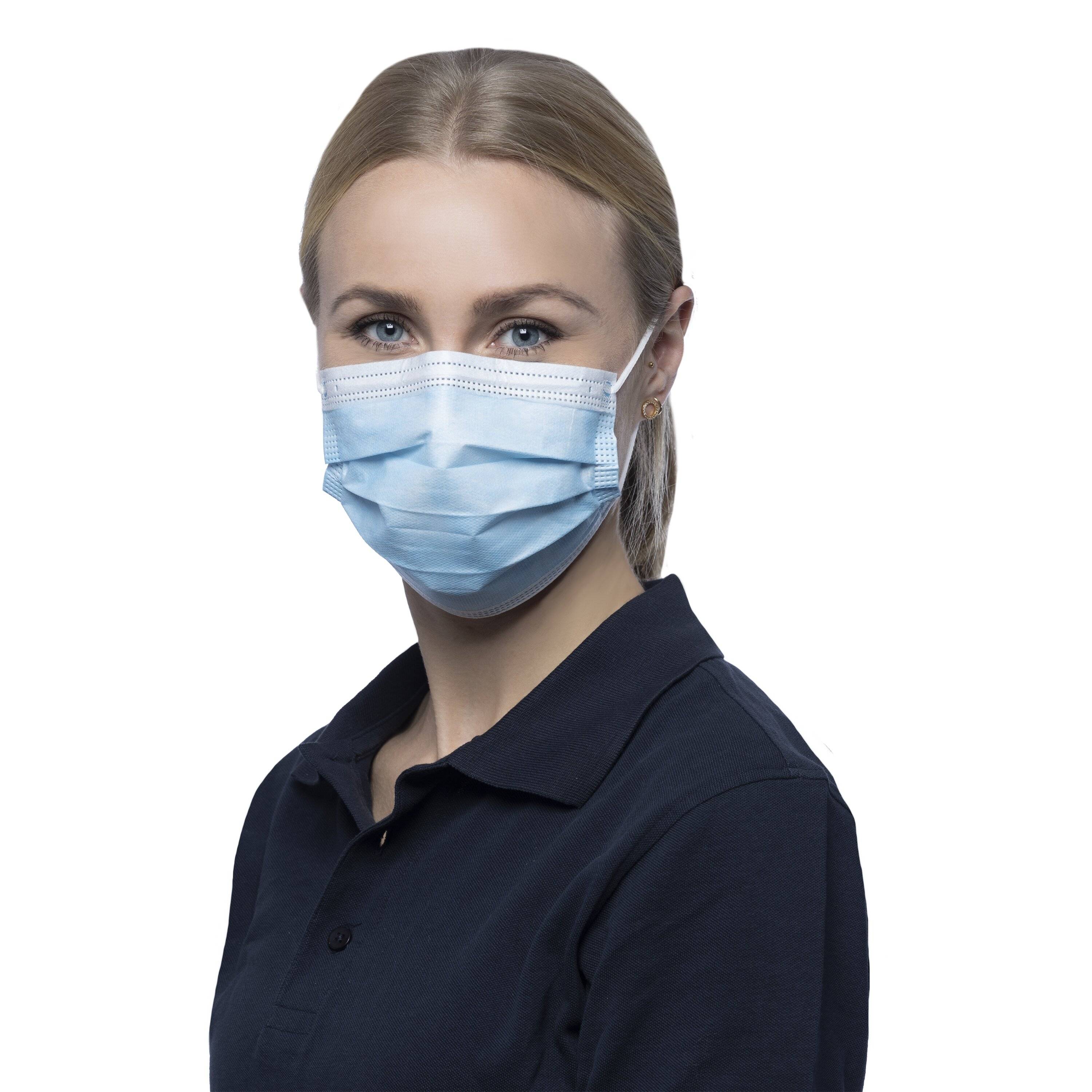 NITRAS SOFT PROTECT, medizinische Gesichtsmaske, hellblau, EN 14683, Box à 50 Stück-2