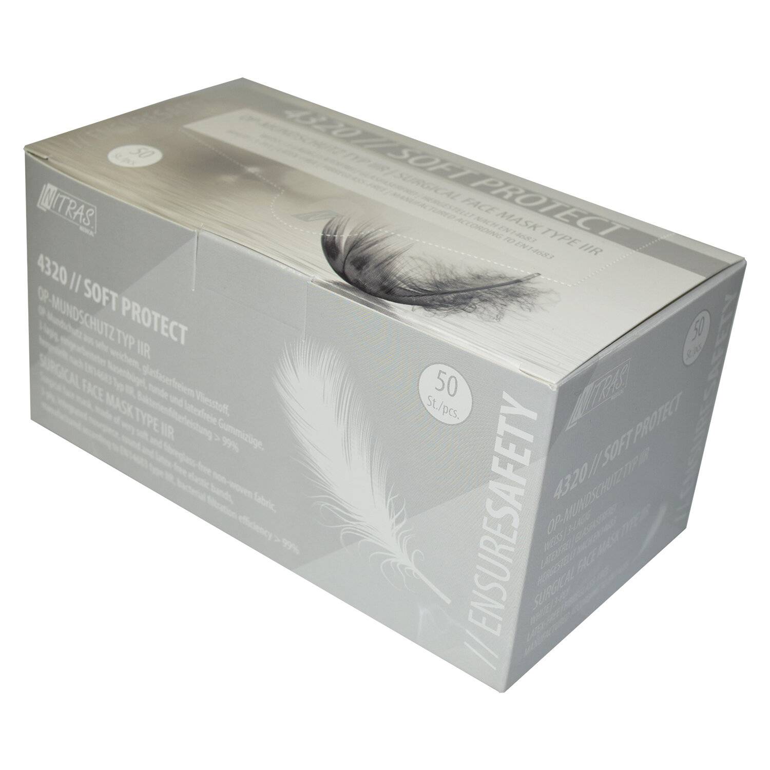 NITRAS SOFT PROTECT, medizinische Gesichtsmaske, weiß, EN 14683, Box à 50 Stück-0