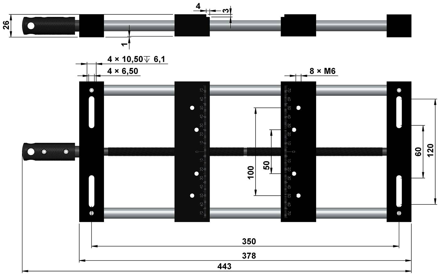 Sorotec Zentrierschraubstock MS1 - selbstzentrierend | Backenbreite 160 mm | Backenhöhe 26 mm | Spannweite 242 mm-1