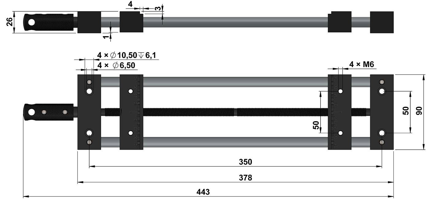Sorotec Zentrierschraubstock MS11 - selbstzentrierend | Backenbreite 90 mm | Backenhöhe 26 mm | Spannweite 266 mm-1