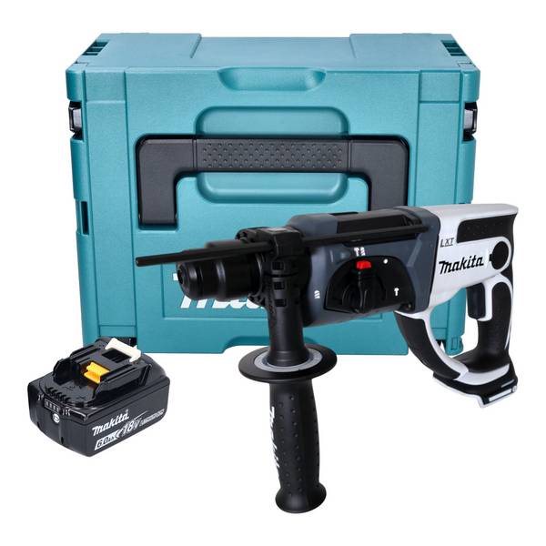 Makita DHR 202 G1JW Akku Bohrhammer 18 V 20 mm 2,0 J weiß + 1x Akku 6,0 Ah + Makpac - ohne Ladegerät