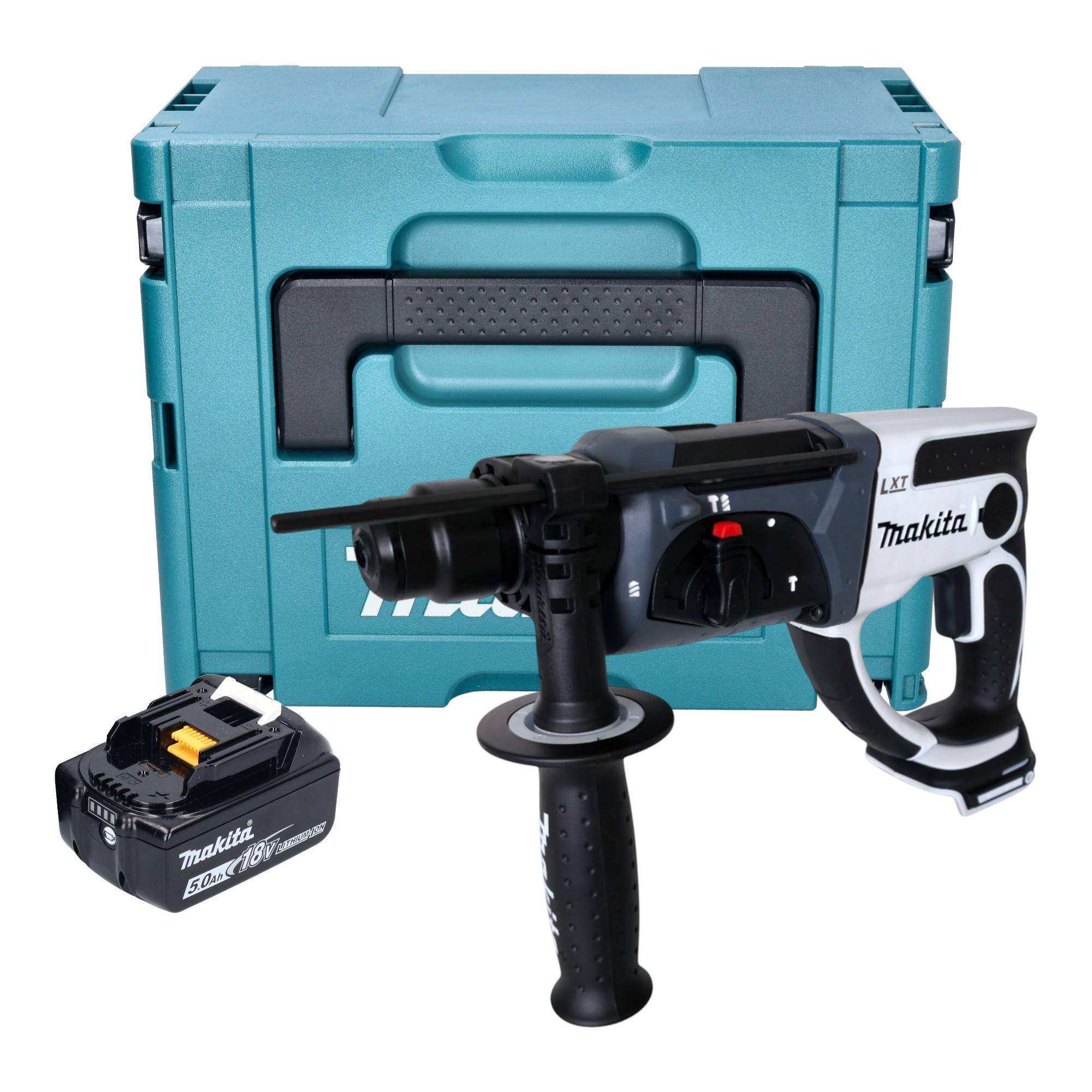 Makita DHR 202 T1JW Akku Bohrhammer 18 V 20 mm 2,0 J weiß + 1x Akku 5,0 Ah + Makpac - ohne Ladegerät-0