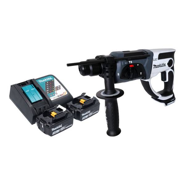Makita DHR 202 RFW Akku Bohrhammer 18 V 20 mm 2,0 J weiß + 2x Akku 3,0 Ah + Ladegerät