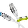 Goobay 74157 RJ45 Ethernet auf USB 3.0 Typ A Kabel / FTP Internetkabel 1 Gbits / CAT 6 Netzwerkkabel / Textil / 1m/ws