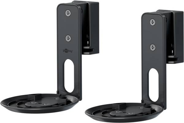 Goobay 71025 2x Lautsprecherwandhalterung für Sonos Era 100, neig und schwenkbar, aus Stahl, Schwarz
