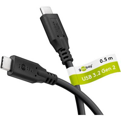 Goobay 74204 USB 3.2 Kabel, USB-C™ auf USB-C™, 10 Gbit/s, 60 W Power Delivery, 4K Video, 0,5 m-0