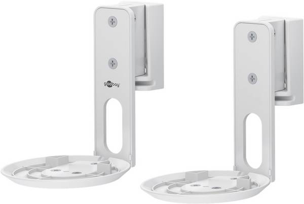 Goobay 71982 2x Lautsprecherwandhalterung für Sonos Era 100, neig und schwenkbar, aus Stahl, Weiß