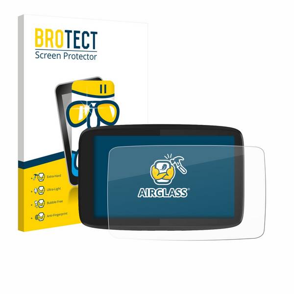 BROTECT Schutzglas für TomTom GO Camper Tour Schutzfolie Panzer Folie Glas Display Schutz klar