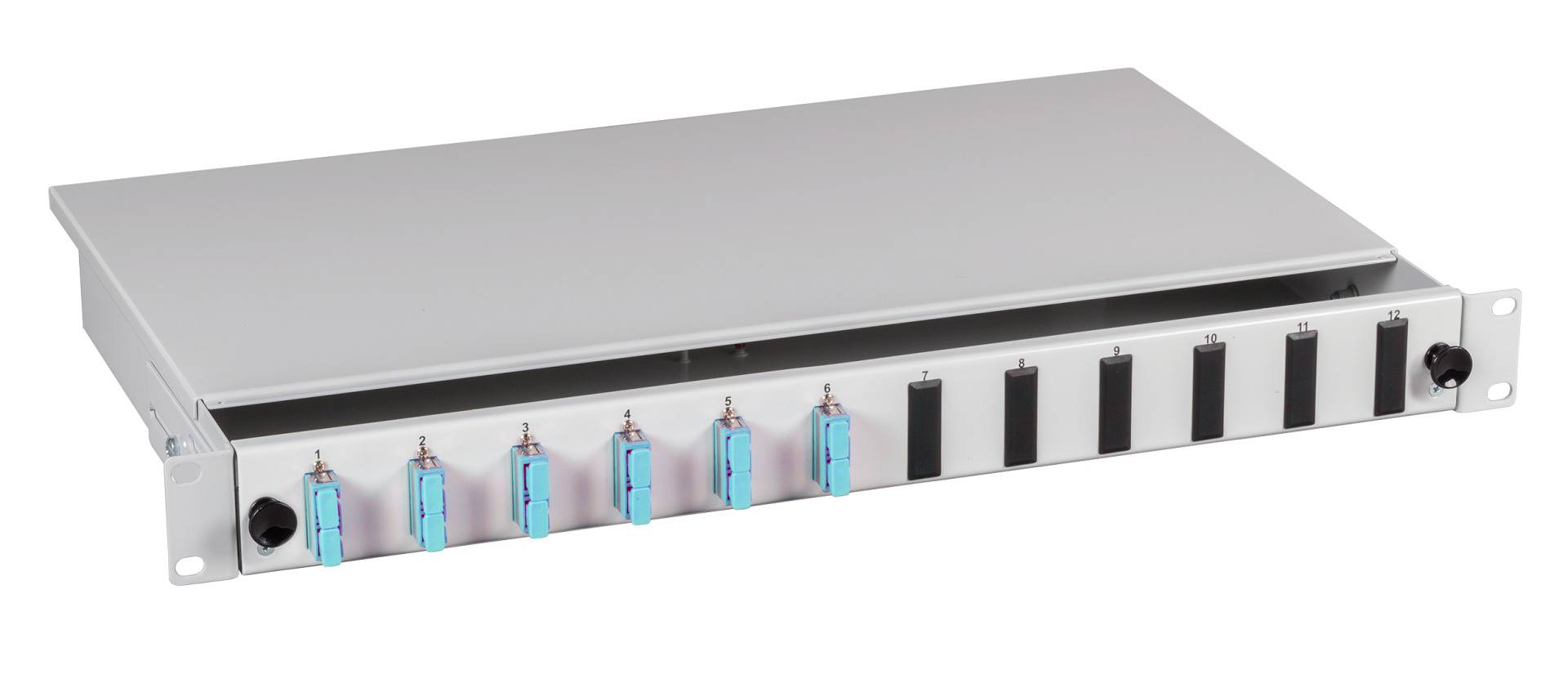 EFB Electronics Extendable splice box SC 24 pigtails offset 12 couplings OM3-1
